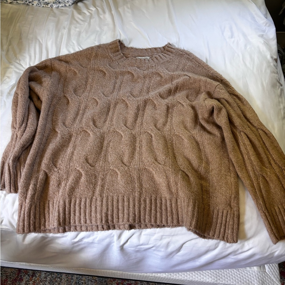 Beige Cozy Cable Knit Sweater